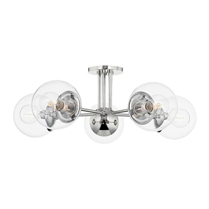Mitzi Meadow 5 Light Semi Flush, Clear