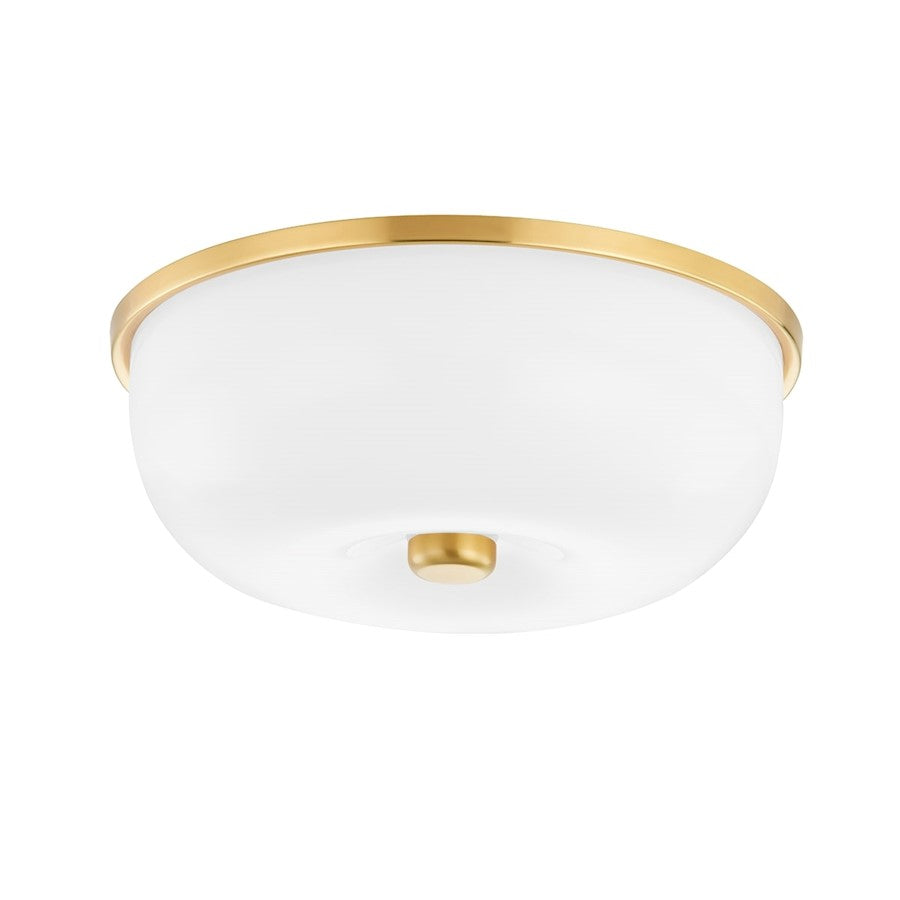 Mitzi Wendy 2 Light Flush Mount, Aged Brass