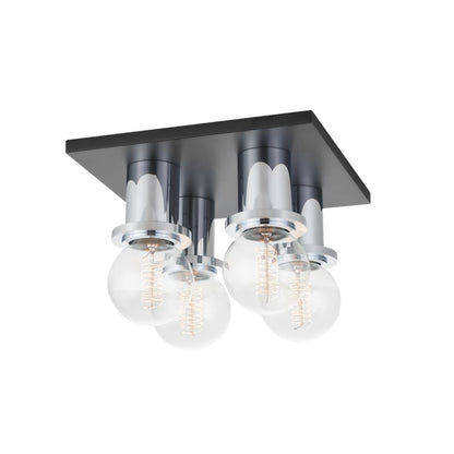 Mitzi Brandi 9 Light Flush Mount, Polished Chrome/Soft Black - H526509-PC-SBK