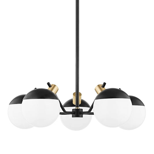 5 Light Chandelier, Soft Black