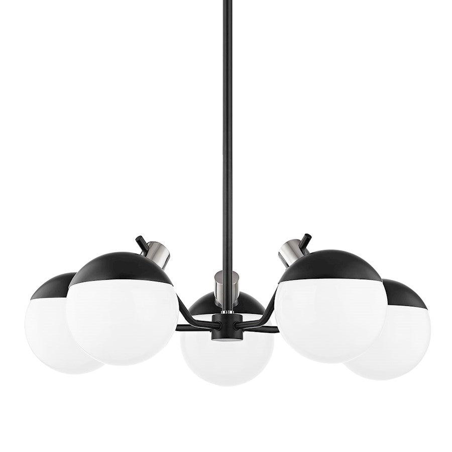 5 Light Chandelier, Soft Black