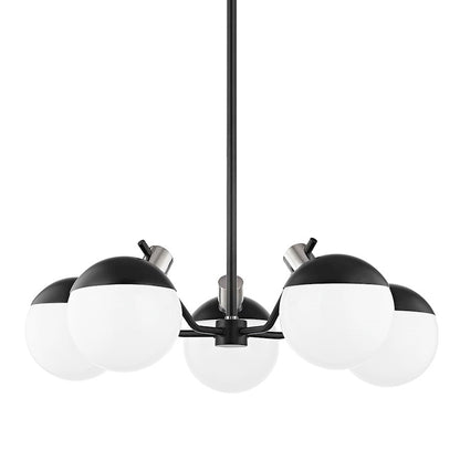 5 Light Chandelier, Soft Black