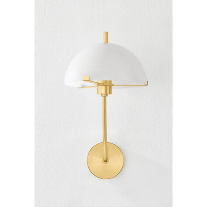 Mitzi Atala 1 Light Wall Sconce, Aged Brass/Cloud - H915101-AGB