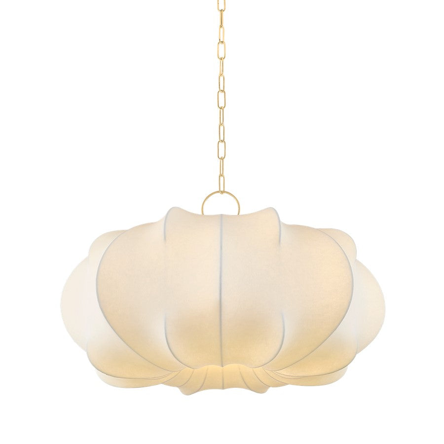 Mitzi Keilah 1 Light 36" Pendant, Aged Brass/Polymer Fabric - H916701L-AGB