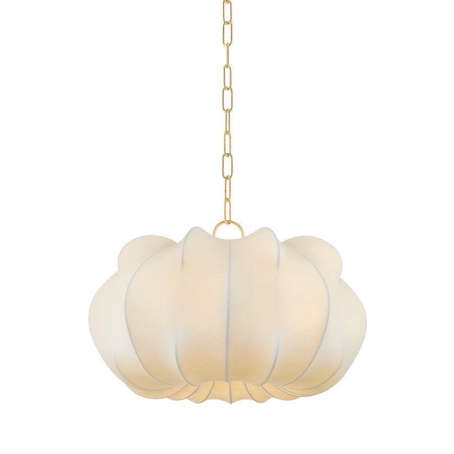 Mitzi Keilah 1 Light 24" Pendant, Aged Brass/Polymer Fabric - H916701S-AGB