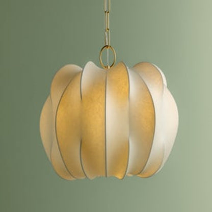 Mitzi Keilah 1 Light 24" Pendant, Aged Brass/Polymer Fabric