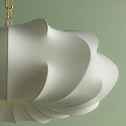 Mitzi Keilah 1 Light 24" Pendant, Aged Brass/Polymer Fabric