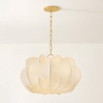 Mitzi Keilah 1 Light 24" Pendant, Aged Brass/Polymer Fabric