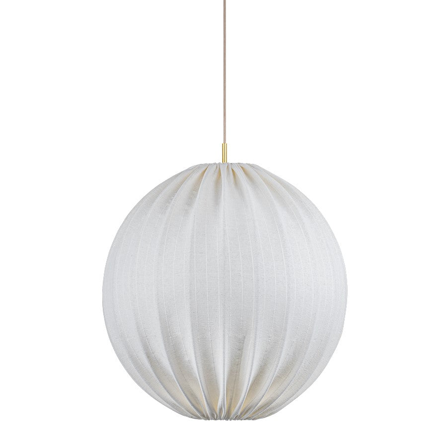 Mitzi Arabella 1 Light 24" Pendant, Aged Brass/Natural Linen - H978701L-AGB