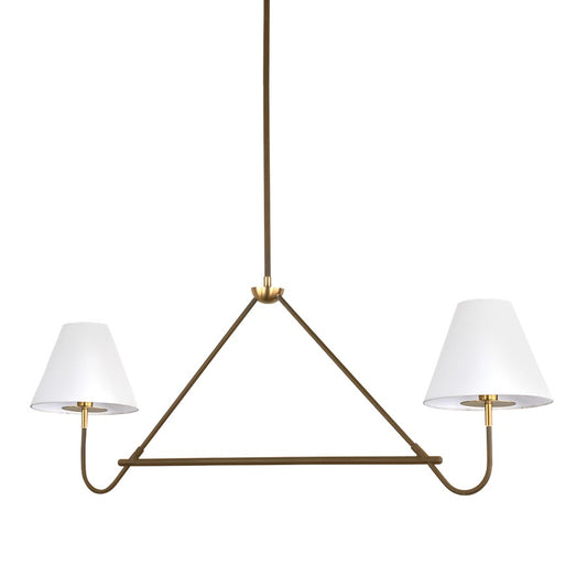 Mitzi Polly 2 Light Linear, Aged Brass/Bronze/White Linen - H984902-AGB-BRZ