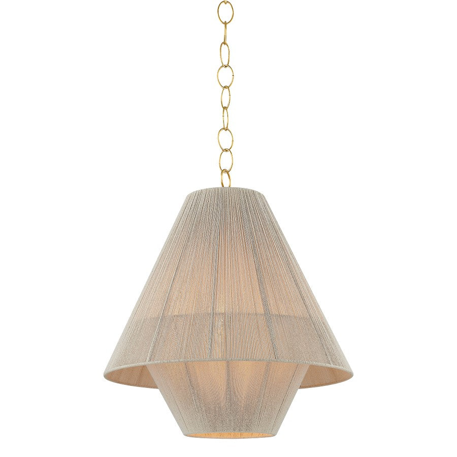 Mitzi Eleanor 1 Light 20" Pendant, Aged Brass/Cotton String - H988701S-AGB