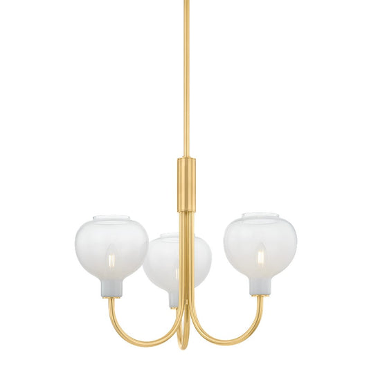 Mitzi Estelle 3 Light Chandelier, Aged Brass/Sfumato - H990803-AGB