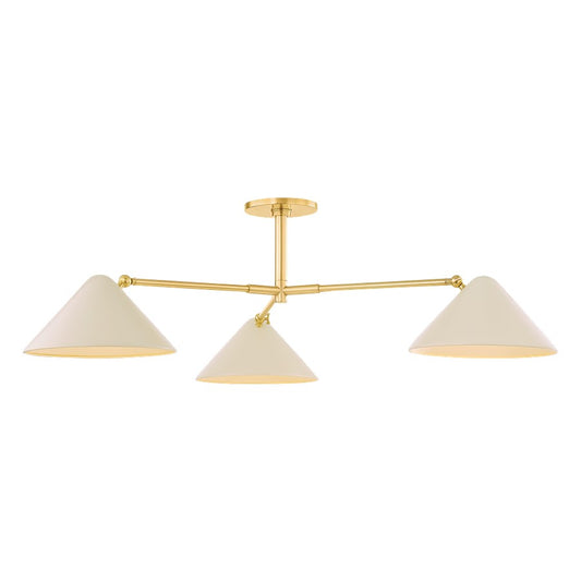 Mitzi Sonja 3 Light Semi Flush, Bronze/Soft Bisque/Soft Bisque - H993603-AGB-SBQ