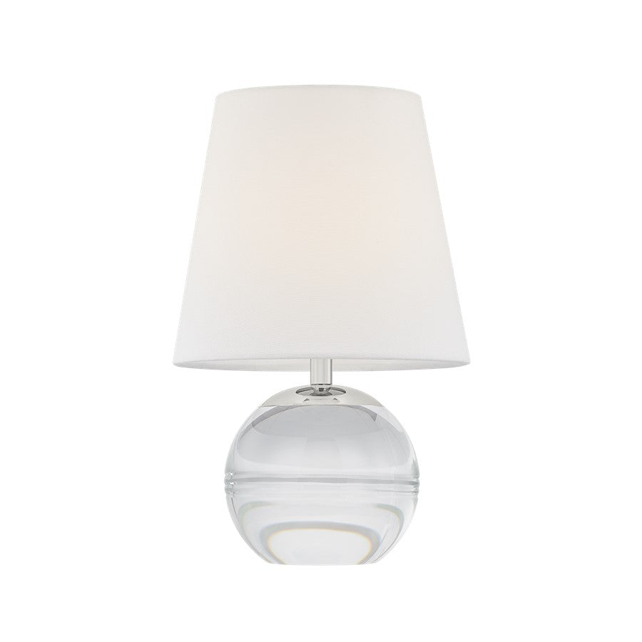 Mitzi Nicole 1Lt Rechargeable Table Lamp, Nickel/White Linen - HL1046201-PN