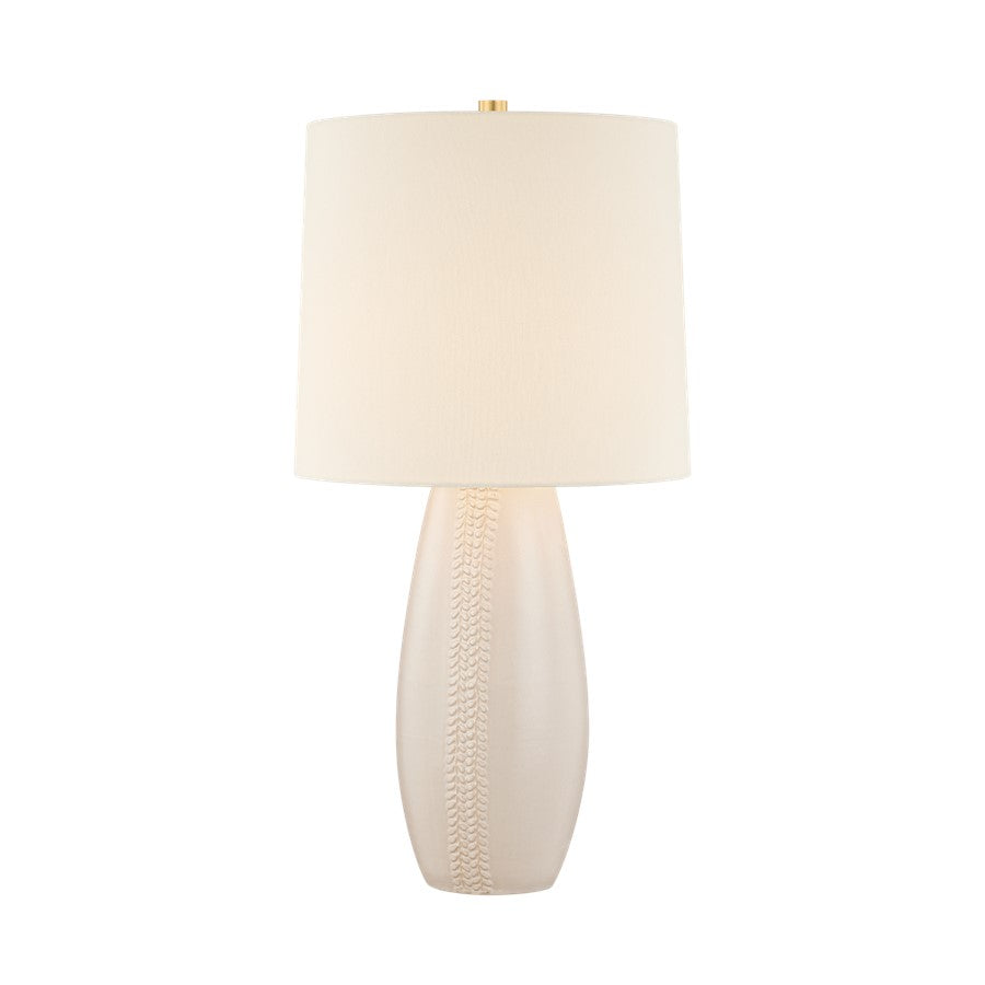 Mitzi Shavani 1 Light Table Lamp, Aged Brass/Off White Linen - HL1115201-AGB-CHD