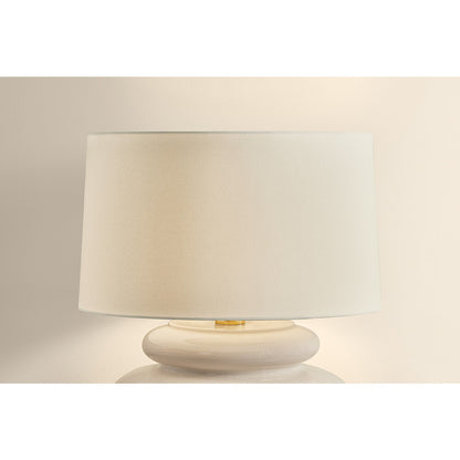 Mitzi Pia 1 Light 20" Table Lamp, Aged Brass/White Linen - HL1145201-AGB/CBR
