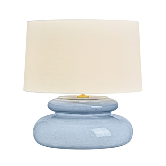 Mitzi Pia 1 Light Table Lamp, Aged Brass/White Linen
