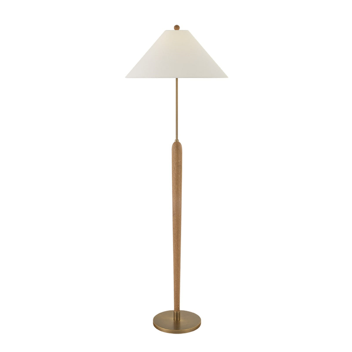 Mitzi Siena 20in 1-Light Floor Lamp | Transitional Patina Brass and White Linen | Bedroom & Living Room Reading Lamp | Model HL1162401-PBR