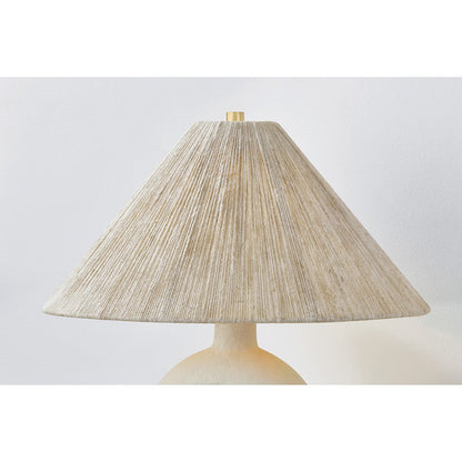 Centella Table Lamp, Brass/White Plaster/Jute