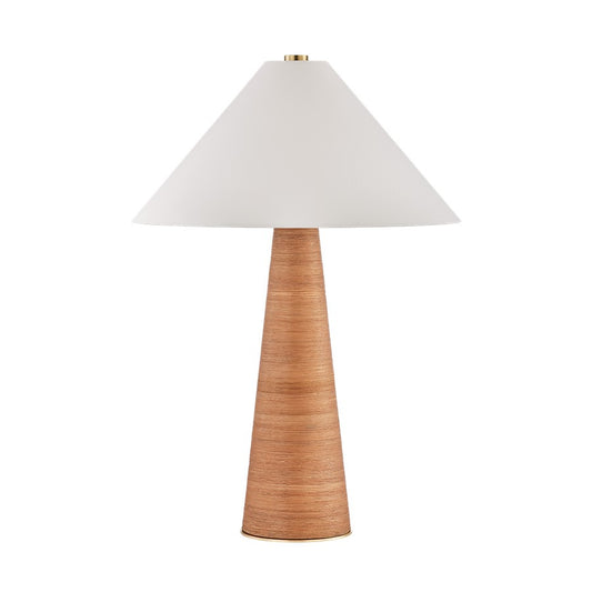 Hudson Valley Haviland 1Lt Table Lamp, Aged Brass/White Linen 1 - L2231-AGB