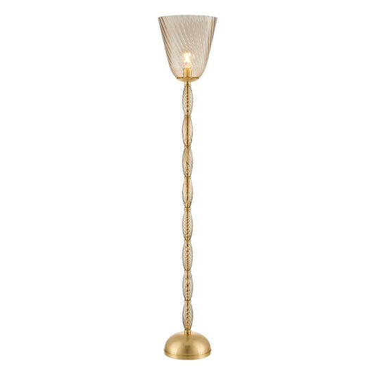 Hudson Valley Bleecker 1Lt Floor Lamp, Aged Brass/Bronze/Optic - L2463-AGB