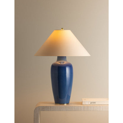 Hudson Valley Rhinelander 1Lt Table Lamp, Aged Brass/White Linen