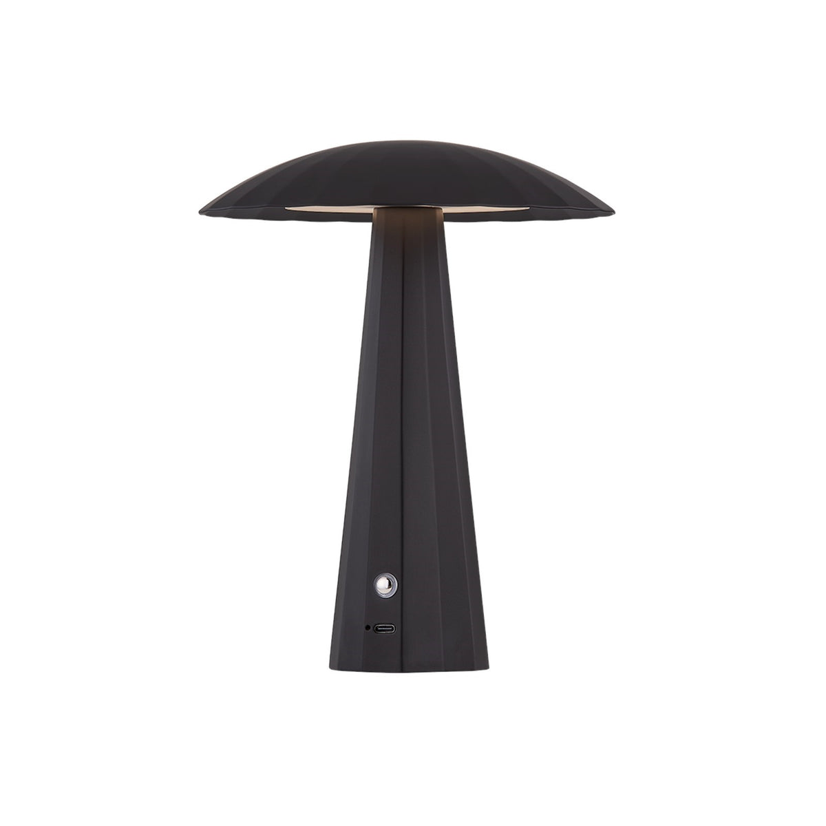 Hudson Valley Henniker 6.75in Rechargeable Table Lamp | Modern Soft Black and Clear Etched Acrylic | Bookshelf & Bistro | Model L2871-SBK