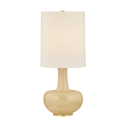Hudson Valley Plum Point 1Lt Table Lamp, Brass/Textured Linen