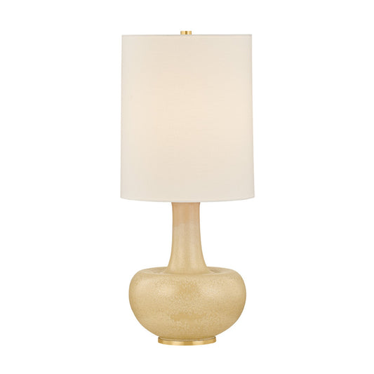Hudson Valley Plum Point 1Lt Table Lamp, Brass/Textured Linen