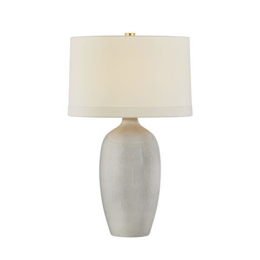 Hudson Valley Elk River 1Lt Table Lamp, Aged Brass/White Linen