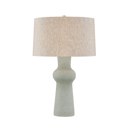 Hudson Valley Heathway 1Lt Table Lamp, Aged Brass/Natural Linen
