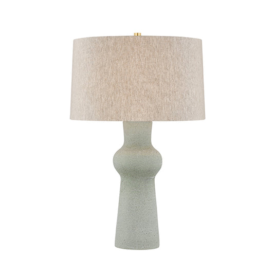Hudson Valley Heathway 1Lt Table Lamp, Aged Brass/Natural Linen