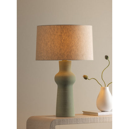 Hudson Valley Heathway 1Lt Table Lamp, Aged Brass/Natural Linen
