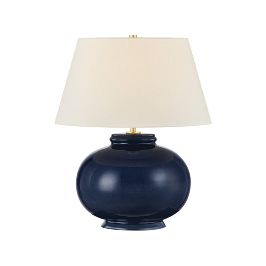 Hudson Valley Moodus 1Lt Table Lamp, Aged Brass/Off White Linen