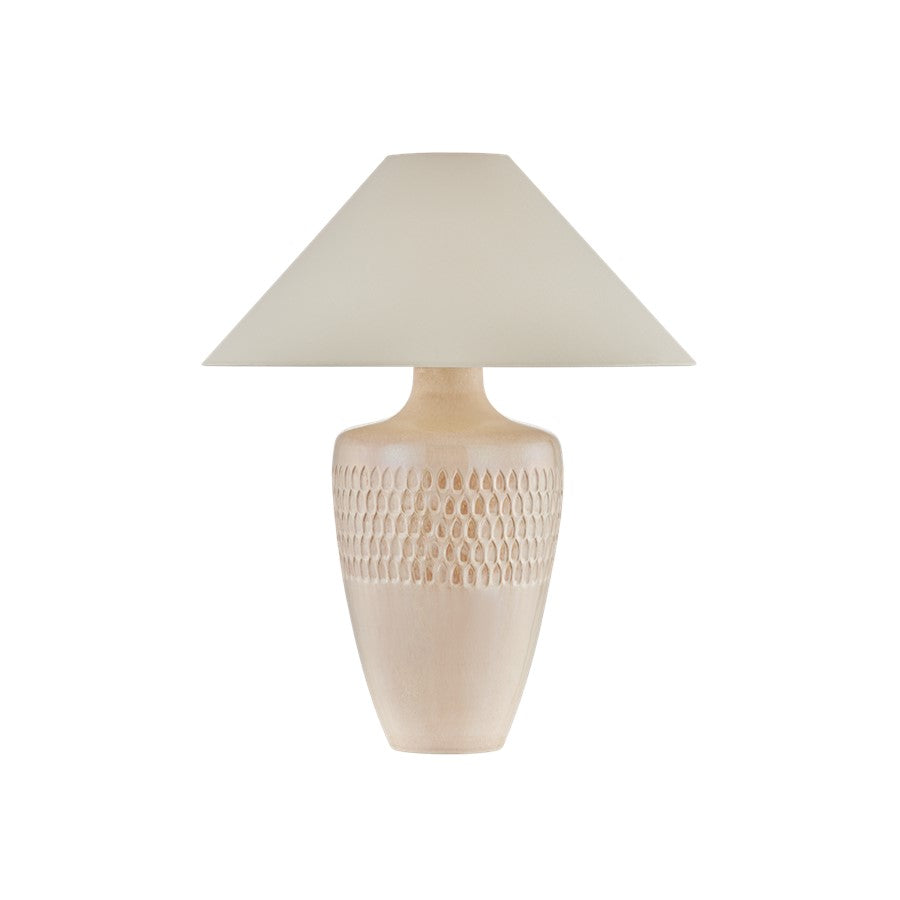 Hudson Valley Valleydale 1Lt Table Lamp, Brass/Off White Linen - L3729-AGB-CRM