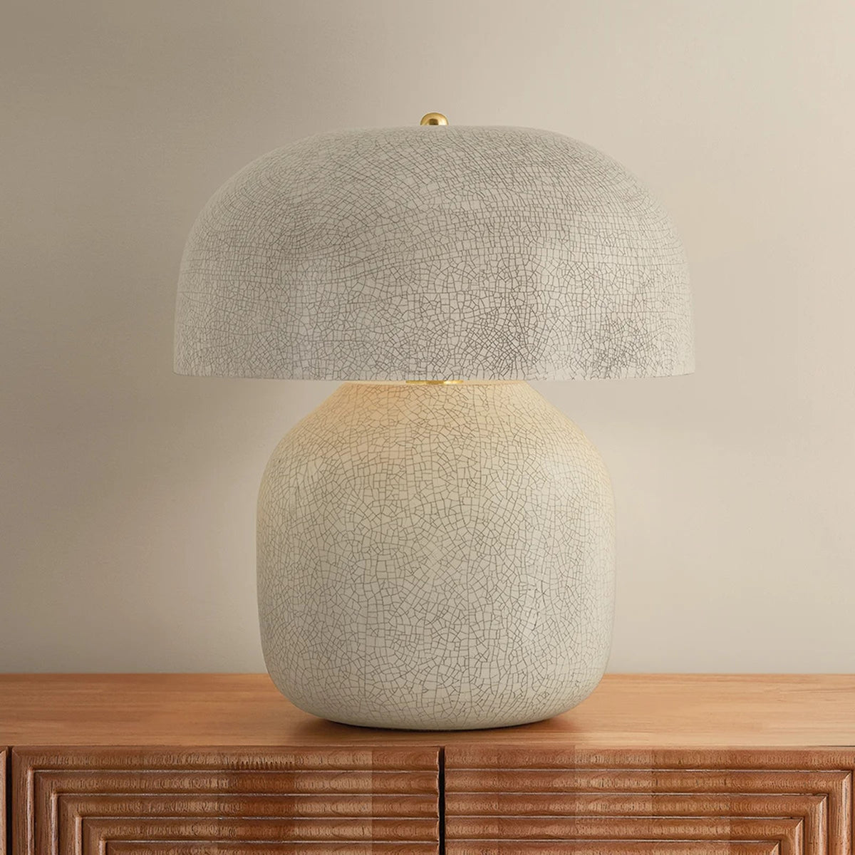 Hudson Valley Leetown 2-Light Table Lamp | Modern Ceramic Inked Crackle and Aged Brass | Living Room & Bedroom Accent | Model L3732-AGB-CIK
