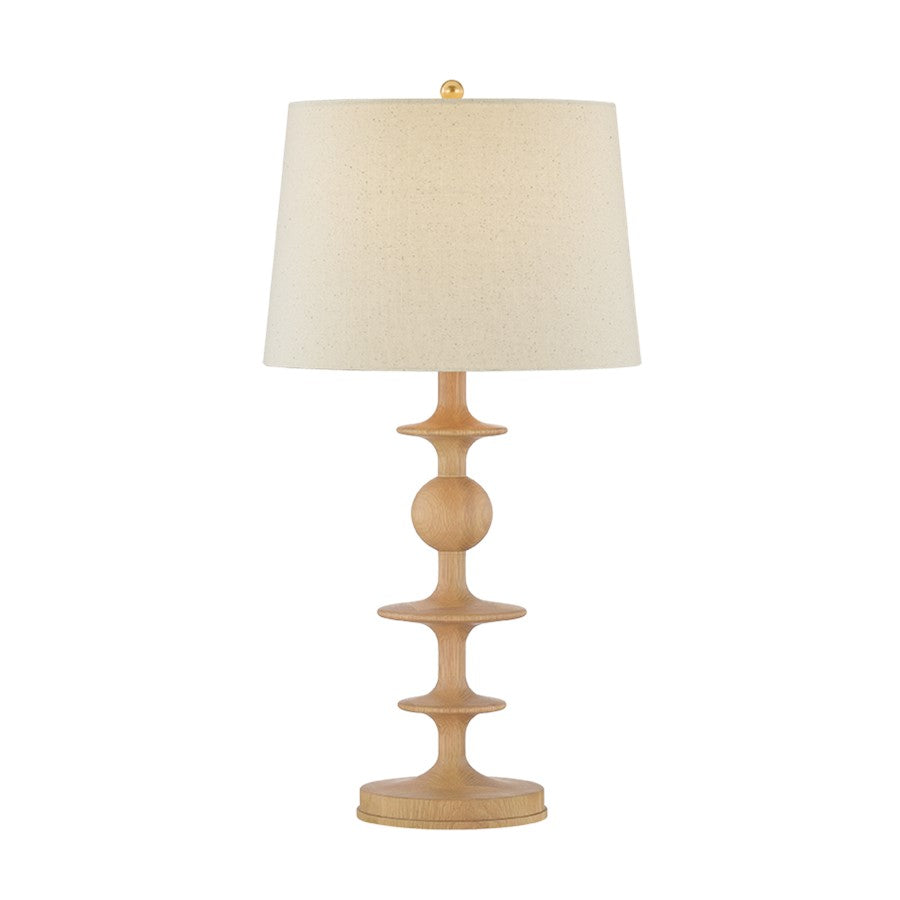 Hudson Valley Jefferson Heights 1Lt Table Lamp, Brass/Wheat Linen - L3929-AGB