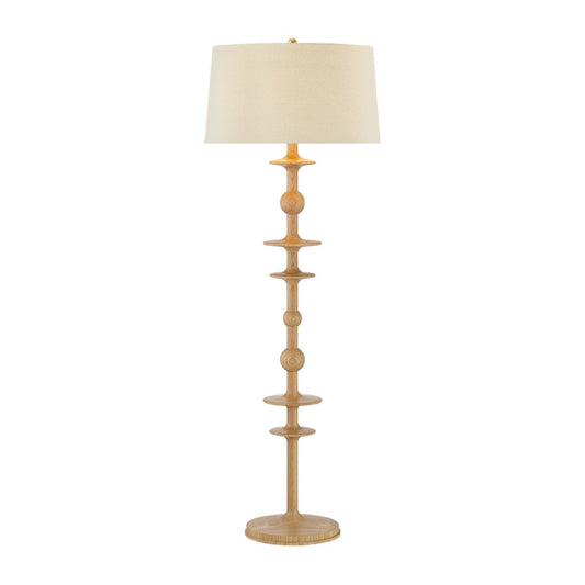 Hudson Valley Jefferson Heights 1Lt Floor Lamp, Brass/Wheat Linen - L3962-AGB
