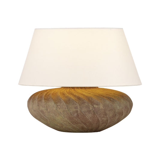 Hudson Valley Arlin 1 Light Table Lamp, Patina Brass/Off White Linen - L4017-PBR