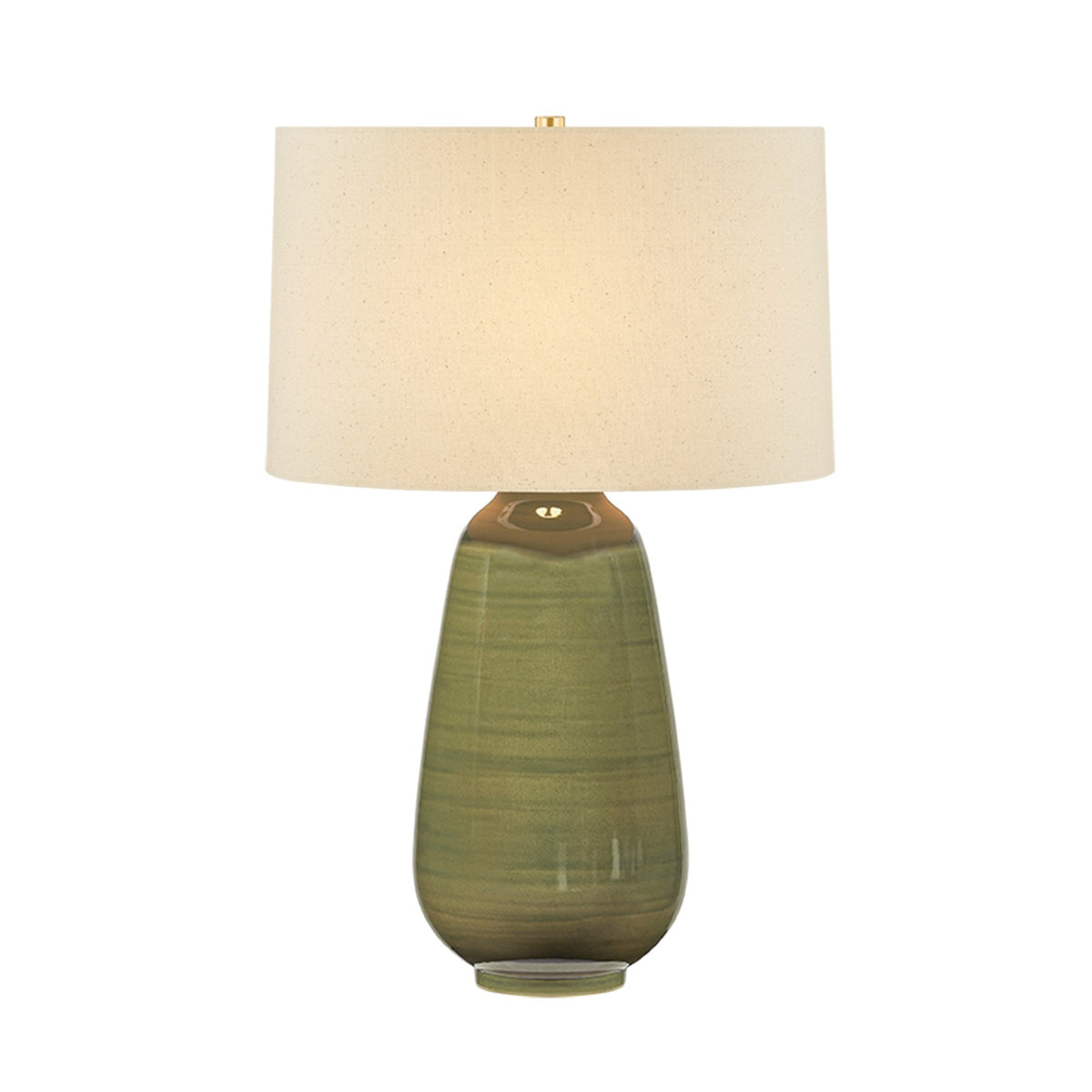 Hudson Valley Piermont 1Lt Table Lamp, Aged Brass/Wheat Linen