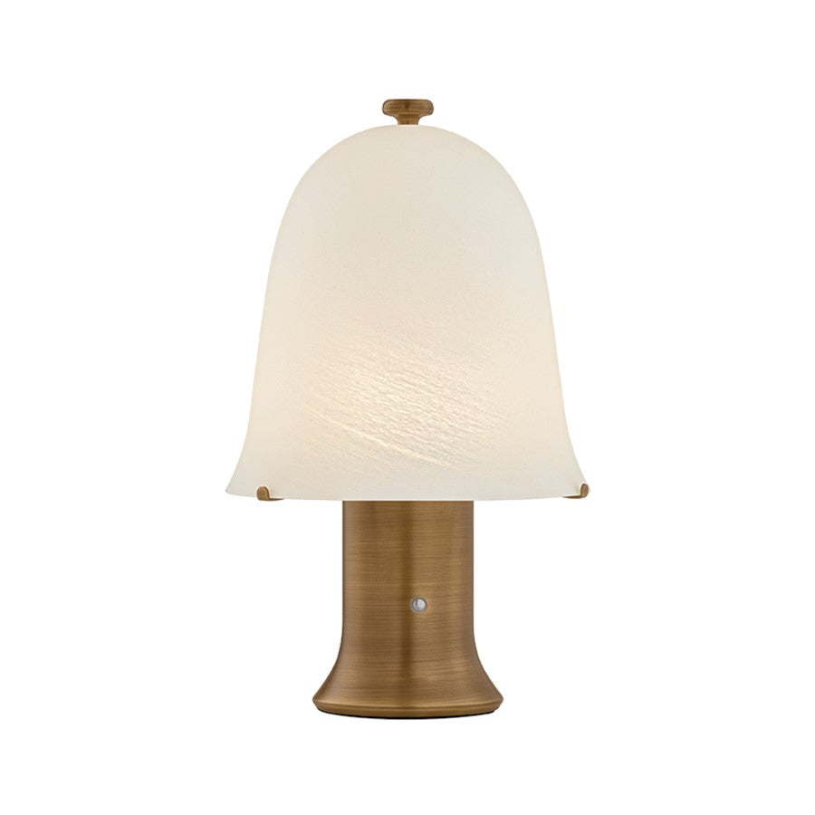 Hudson Valley Kipps 1Lt Rechargeable Table Lamp, Patina Brass/Cloud - L4461-PBR