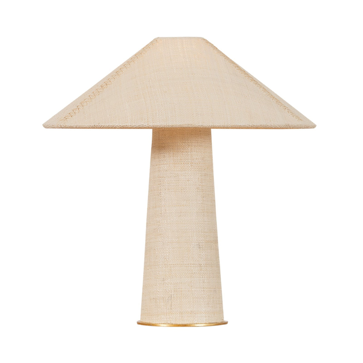 Hudson Valley Salisbury Mills 18in Table Lamp | Coastal Gold Leaf and Saguran Natural Woven Shade | Bedroom & Living Room | Model L6017-GL