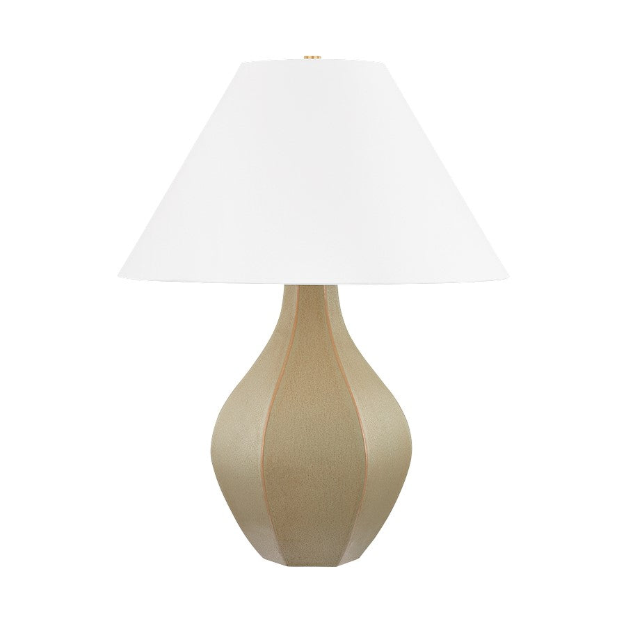 Hudson Valley Abescon 1Lt Table Lamp, Brass/Ceramic Cocoon/White - L7029-AGB-CCN