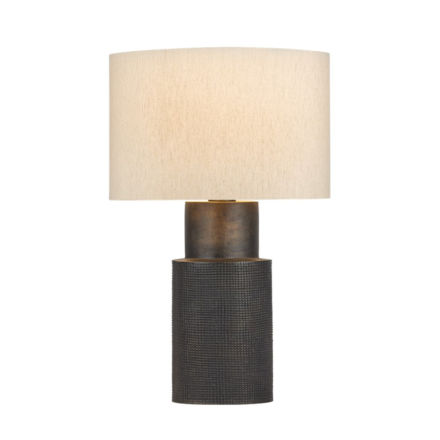 Hudson Valley Farmingdale 1Lt Table Lamp, Bronze/Grasscloth - L8329-BRZ