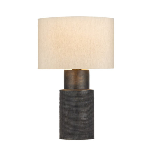 Hudson Valley Farmingdale 1Lt Table Lamp, Bronze/Grasscloth - L8329-BRZ