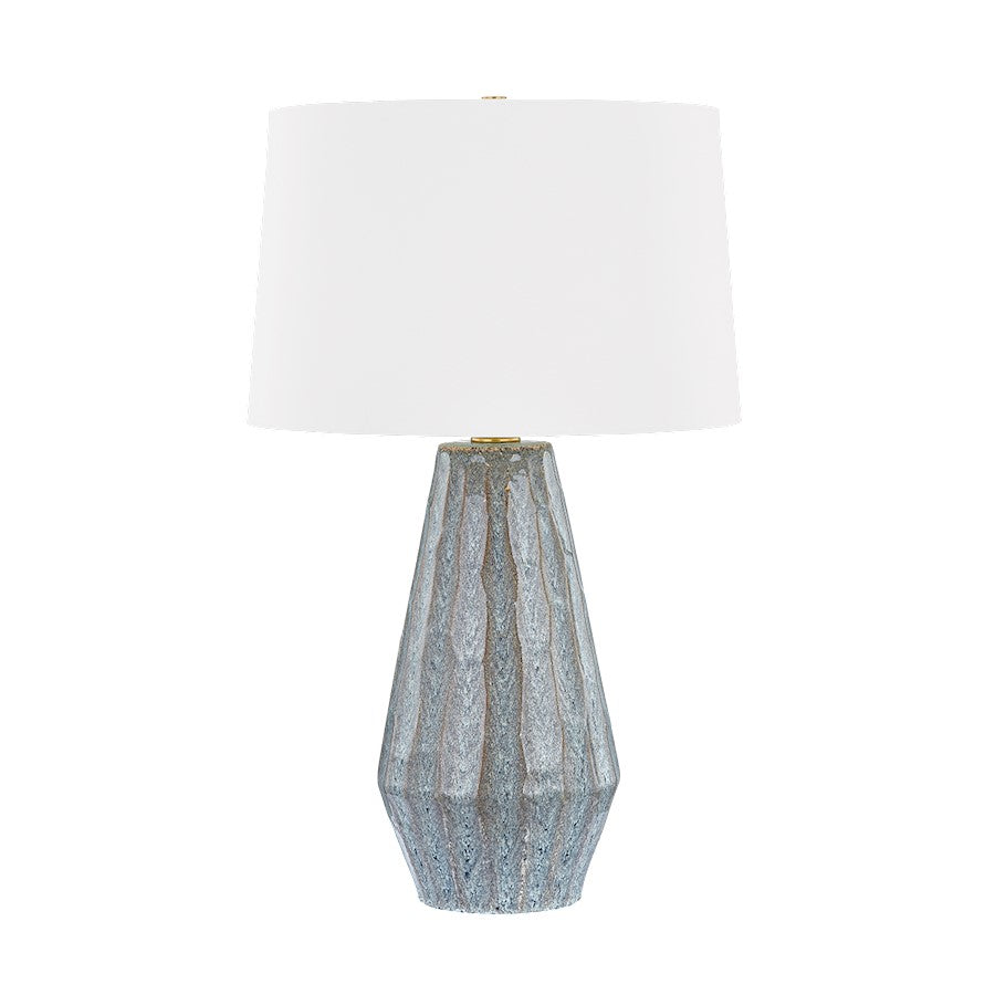 Hudson Valley Alloway 1Lt Table Lamp, Brass/Swept Coast/White - L8731-AGB-CST