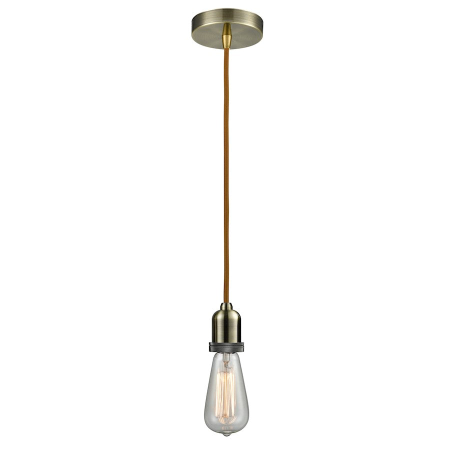 Innovations Whitney Bare Bulb Mini Pendant, Ant. Brass/Copper