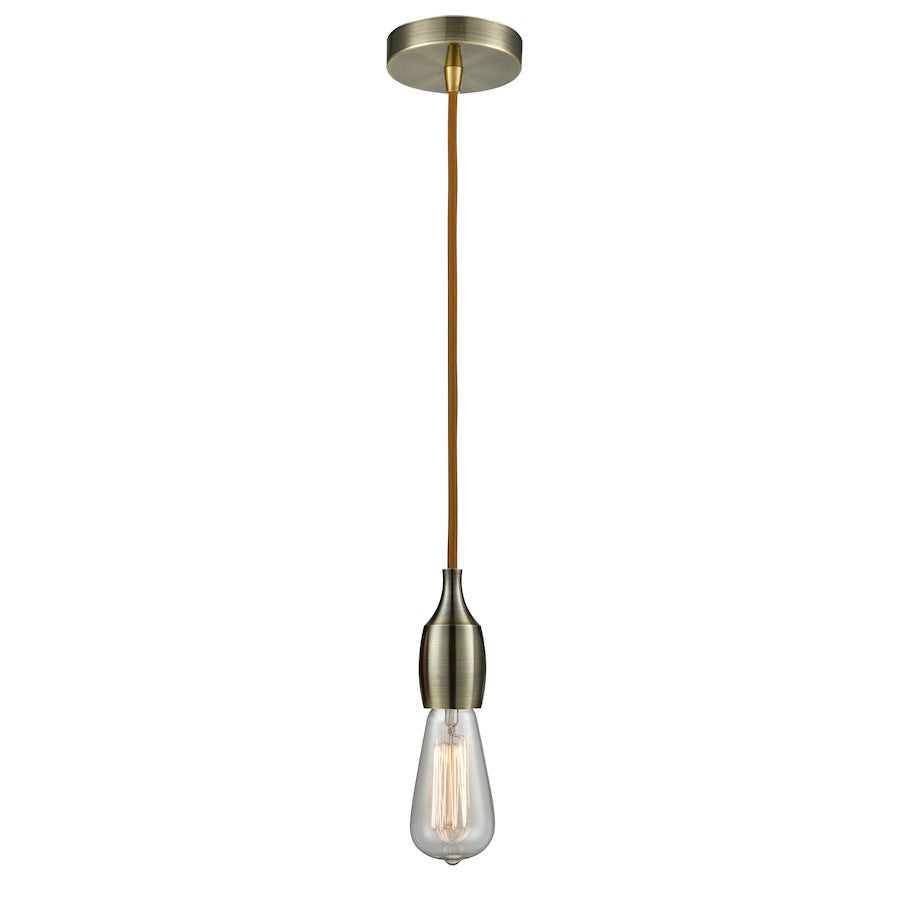 Innovations Chelsea Bare Bulb Mini Pendant, ABrass/Amber/Copper