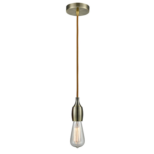 Innovations Chelsea Bare Bulb Mini Pendant, ABrass/Amber/Copper