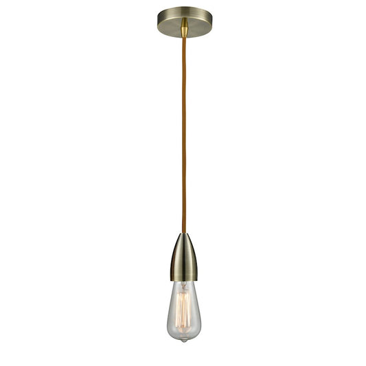 Innovations Fairchild Bare Bulb Mini Pendant, Ant. Brass/Copper